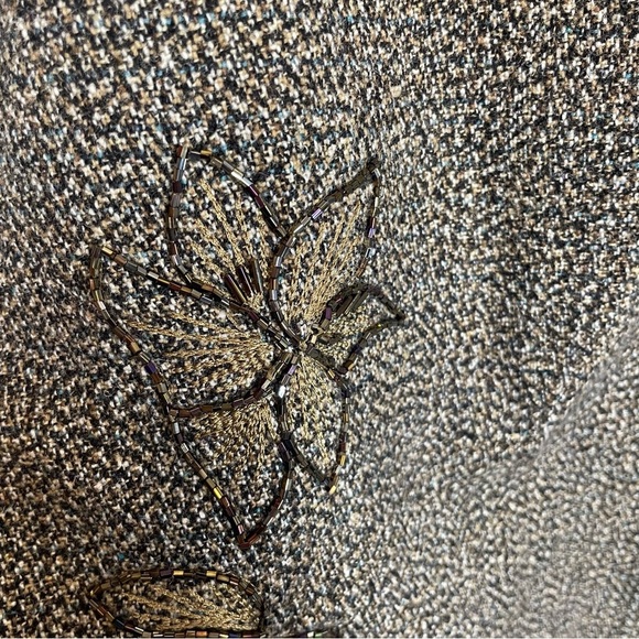 Nine West woman’s wool pencil skirt embellished beaded size 14 business casual - Picture 5 of 9